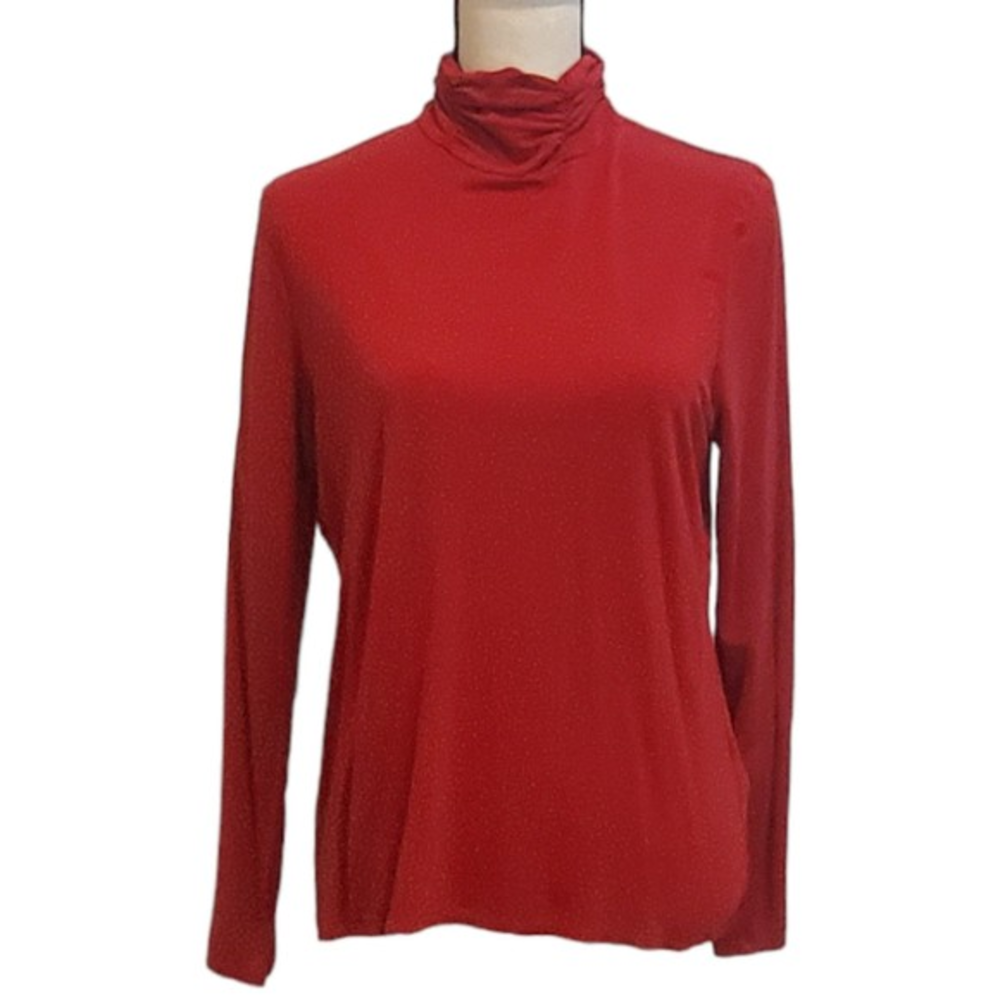 Asara Women's‎ Red Mock Neck Blouse Sz XL